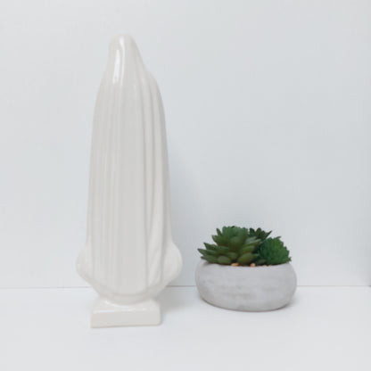 Handmade Portuguese Our Lady Fatima Statue, White Virgin Mary