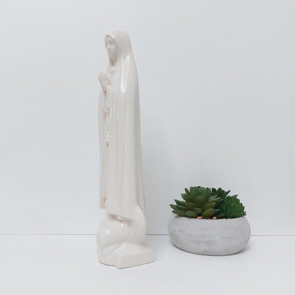 Handmade Portuguese Our Lady Fatima Statue, White Virgin Mary