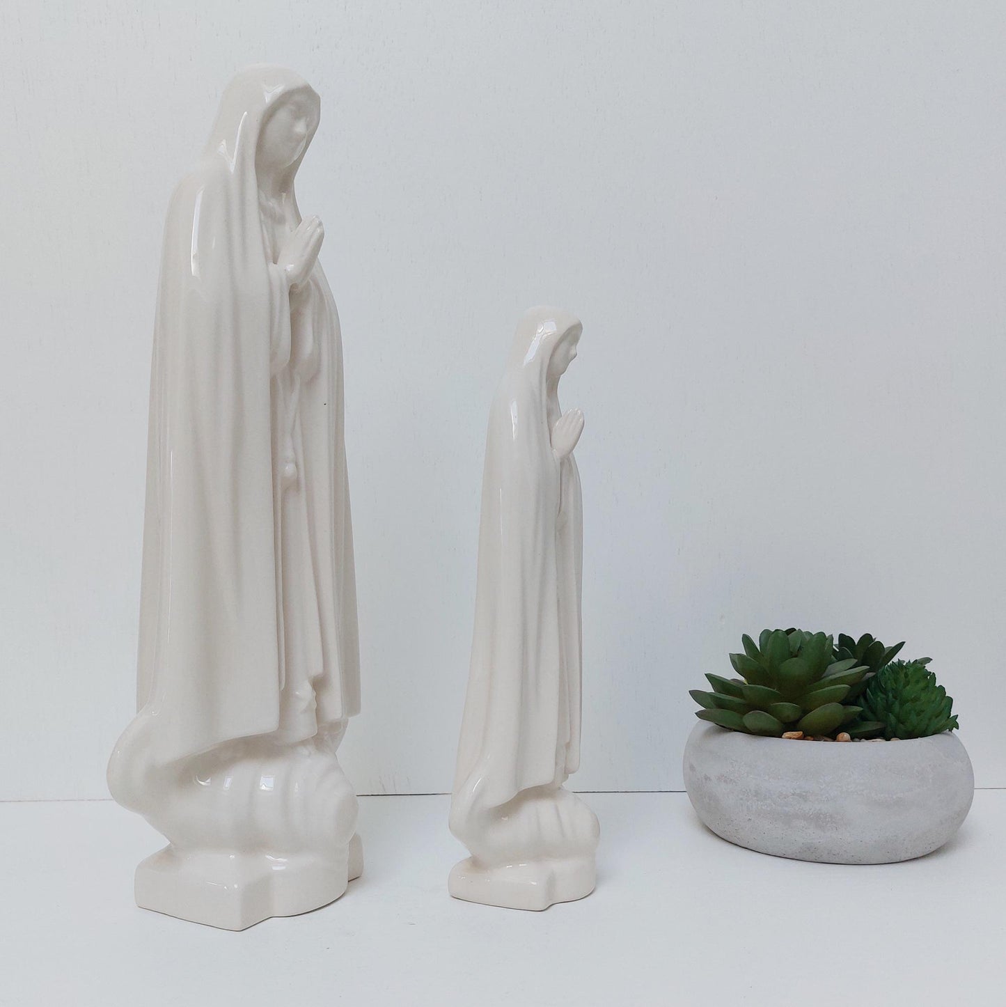 Hand Painted Our Lady Fatima Statue Set, Portuguese Catholic Gifts