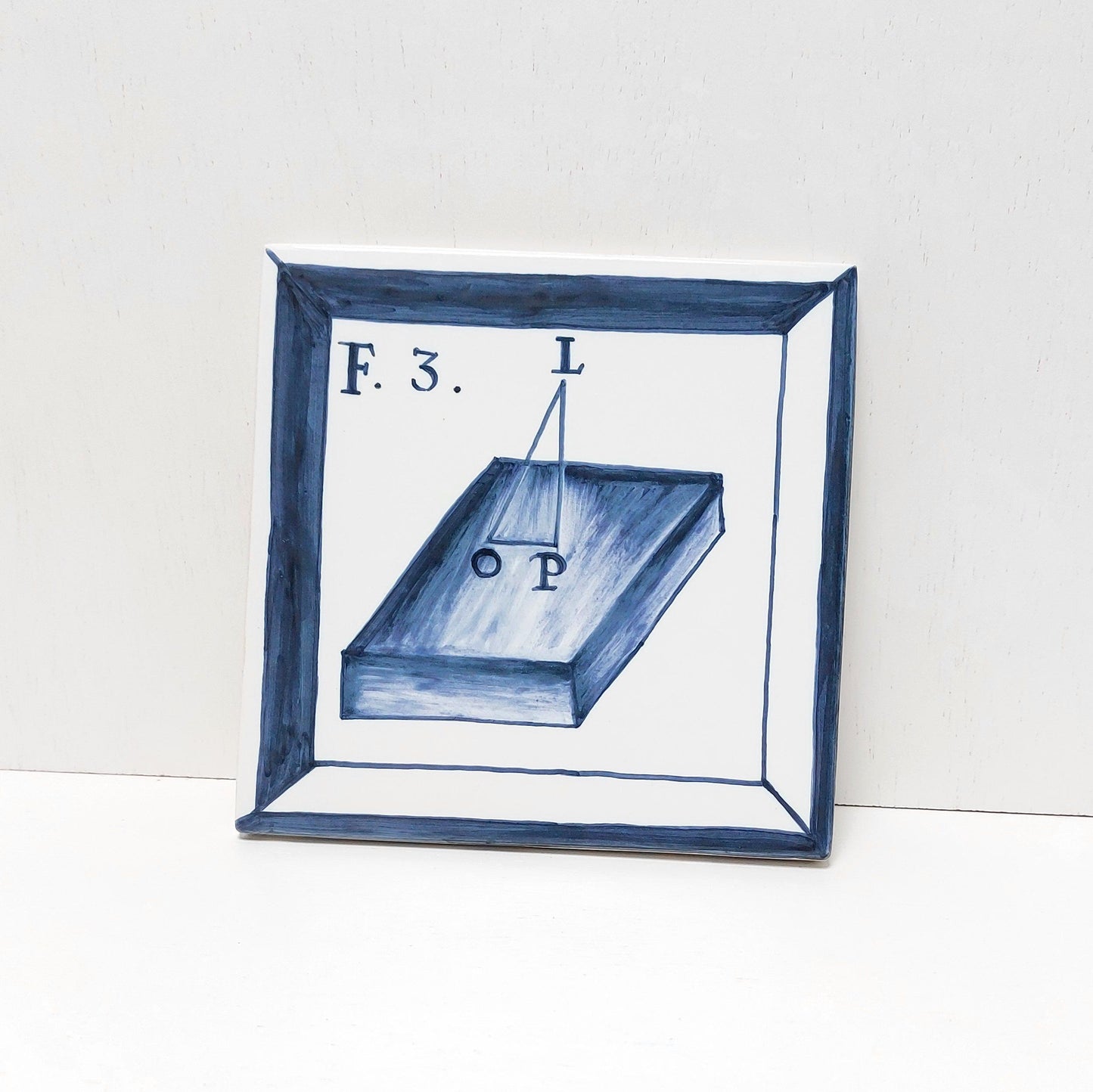 Hand-Painted Portuguese Tile, Geometry Formulas, Math Teacher Gift