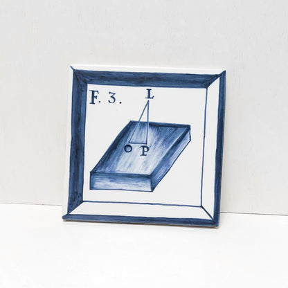 Hand-Painted Portuguese Tile, Geometry Formulas, Math Teacher Gift