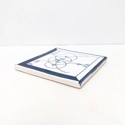 Hand Painted Decorative Tile, Math Geometry Formulas, Portuguese Art