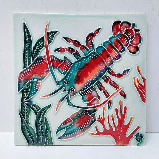 Hand-Painted Portuguese Ceramic Tile, Marine Art, Beach House Decor
