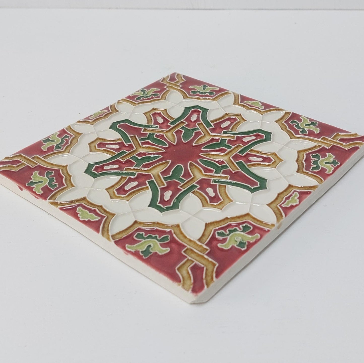 Hand-Painted Portuguese Ceramic Tile, Vibrant Wall Art (5.51" x 5.51")