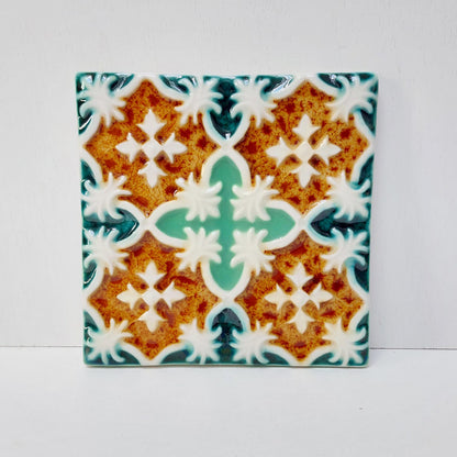 Hand-Painted Portuguese Ceramic Tile, Wall Decor (5.51"x5.51")