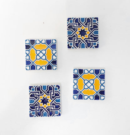 Hand-Painted Portuguese Tile Murals, Authentic Azulejo (Set of 4)