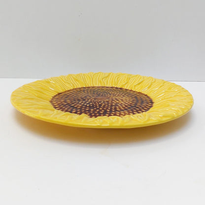 Portuguese Ceramic Sunflower Dinnerware Set, Hand-Painted Plates for 6