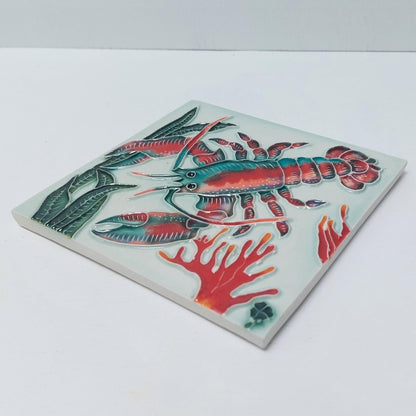 Hand-Painted Portuguese Ceramic Tile, Marine Art, Beach House Decor