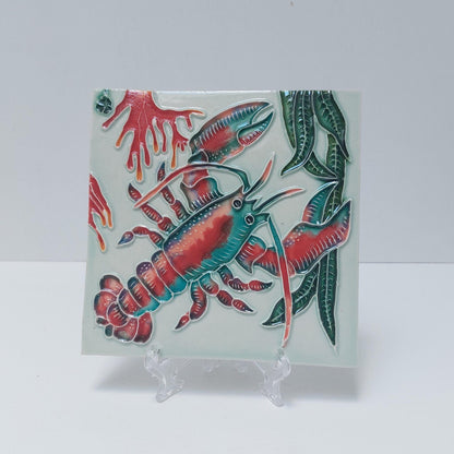 Hand-Painted Portuguese Ceramic Tile, Marine Art, Beach House Decor