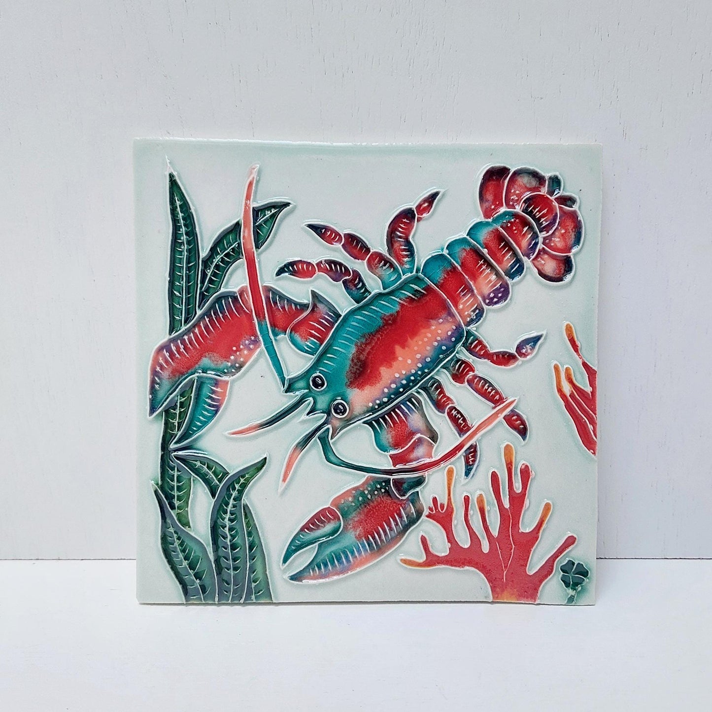 Hand-Painted Portuguese Ceramic Tile, Marine Art, Beach House Decor