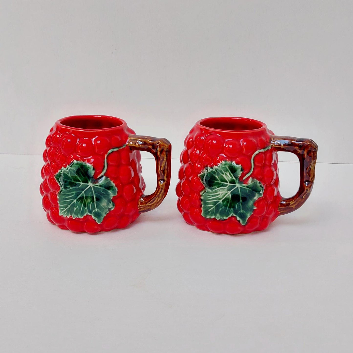 Hand-Painted Grape Ceramic Mug, Portuguese Pottery