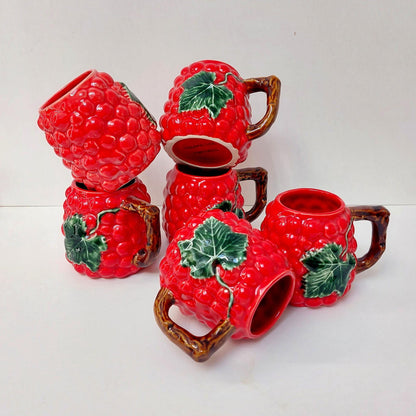 Hand-Painted Grape Ceramic Mug, Portuguese Pottery