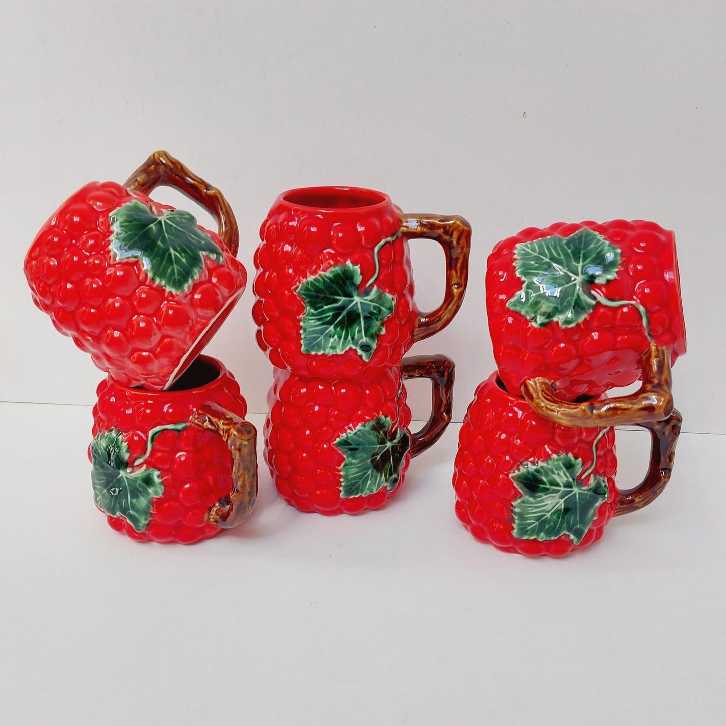 Hand-Painted Grape Ceramic Mug, Portuguese Pottery