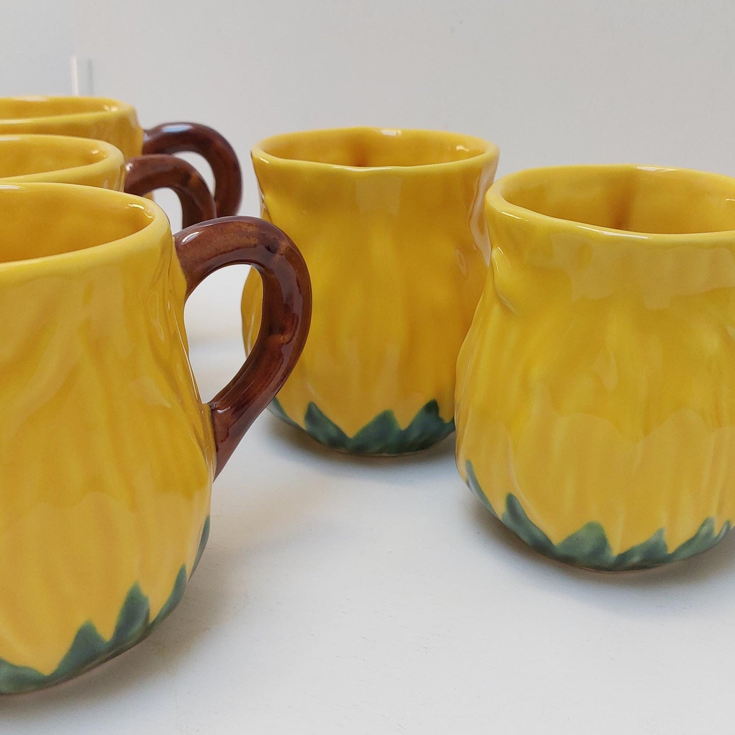 Hand-Painted Ceramic Mug, Sunflower Collection, Portuguese Pottery