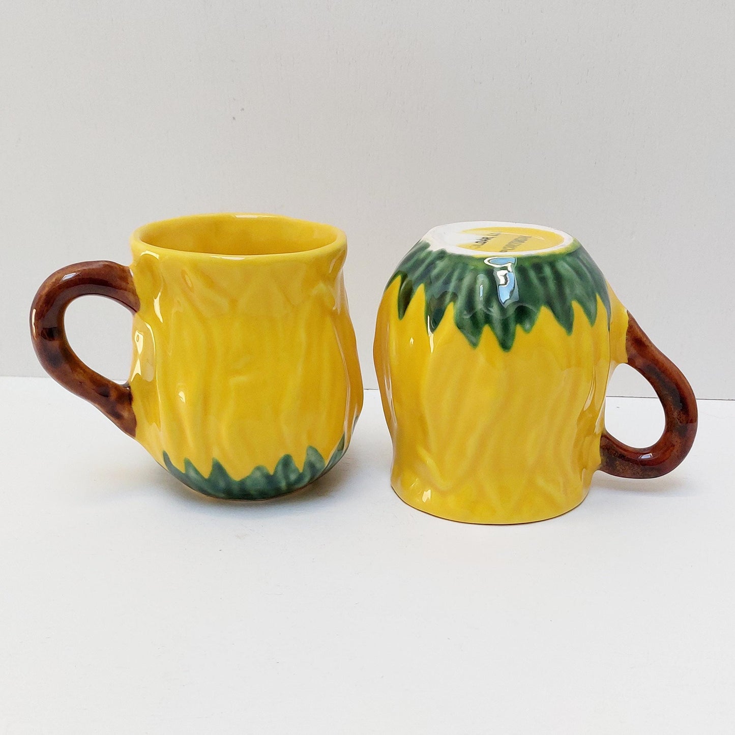 Hand-Painted Ceramic Mug, Sunflower Collection, Portuguese Pottery