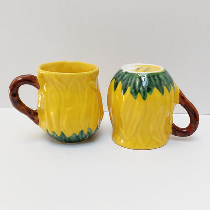 Hand-Painted Ceramic Mug, Sunflower Collection, Portuguese Pottery