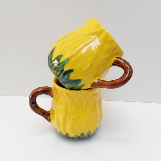 Hand-Painted Ceramic Mug, Sunflower Collection, Portuguese Pottery