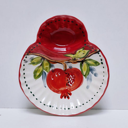 Portuguese Ceramic Olive Dish, Appetizer Serving Plate