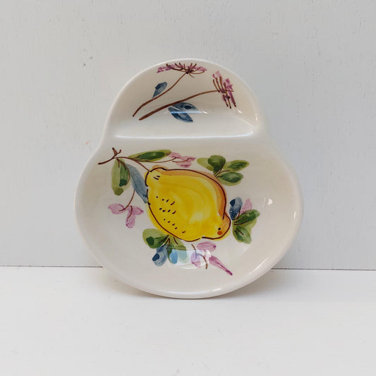 Hand-Painted Ceramic Olive Dish, Portuguese Appetizer Plate