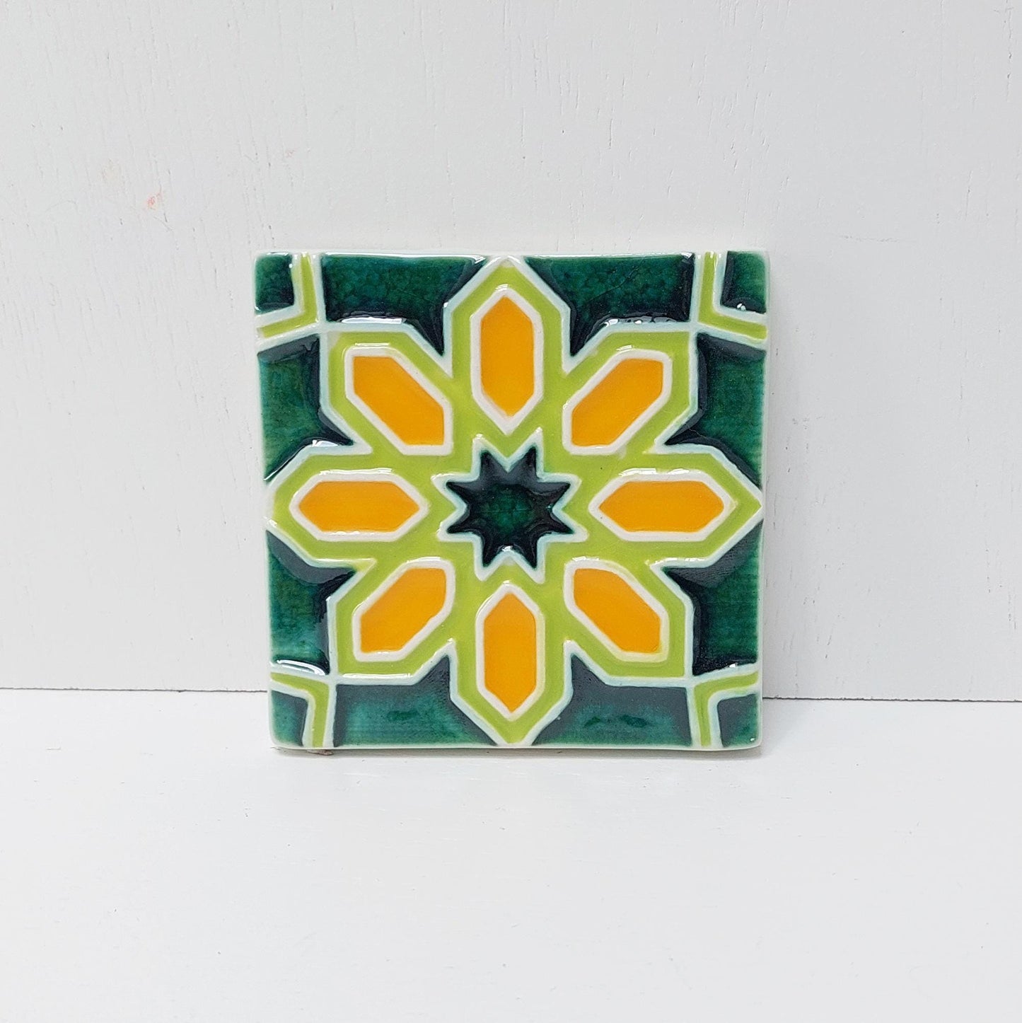 Hand-Painted Portuguese Ceramic Tiles, Wall Decor Art (Set of 2)