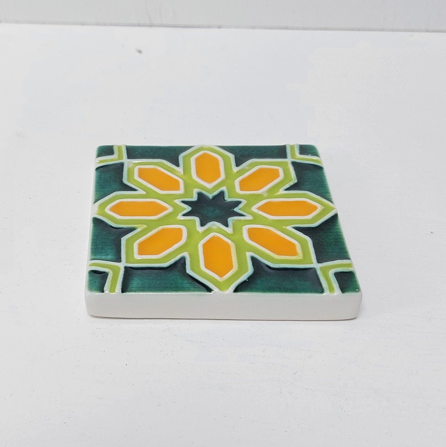 Hand-Painted Portuguese Ceramic Tiles, Wall Decor Art (Set of 2)