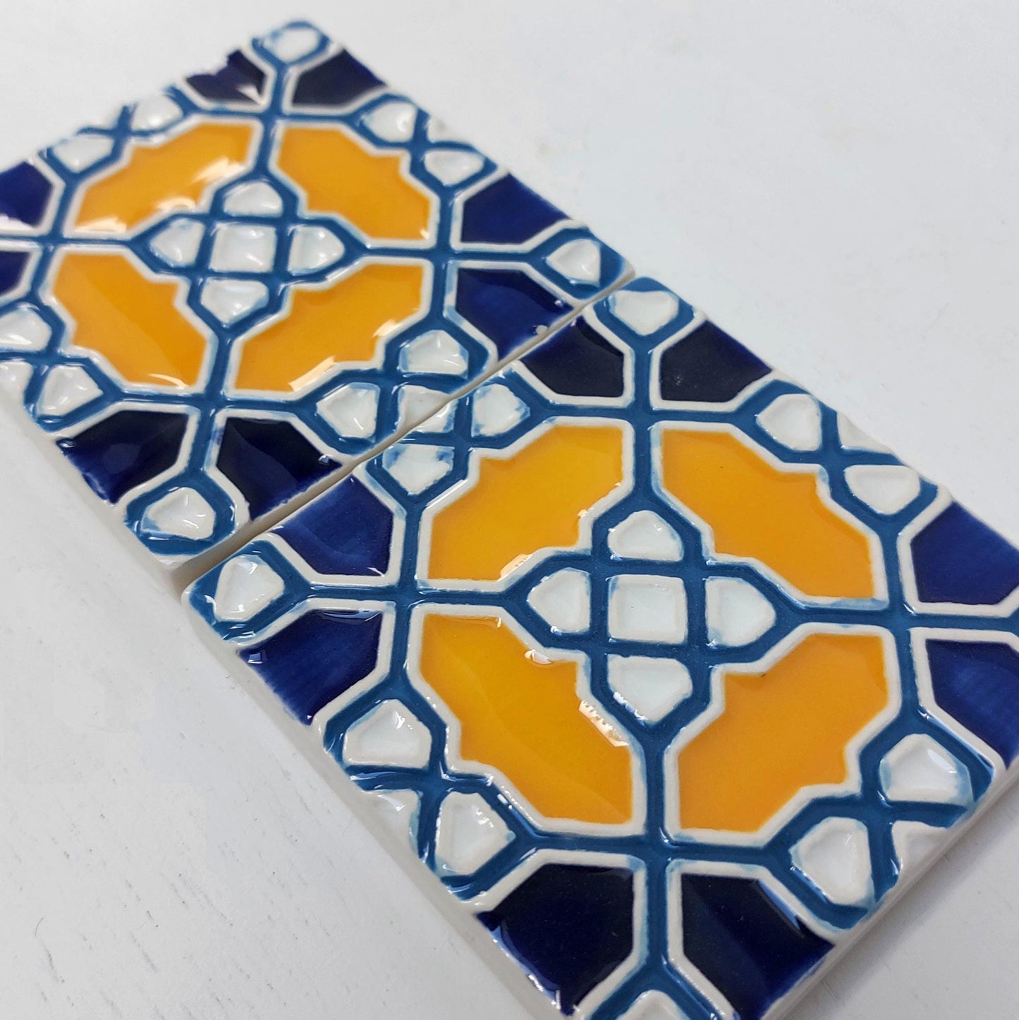 Hand-Painted Portuguese Tile Murals, Authentic Azulejo (Set of 4)