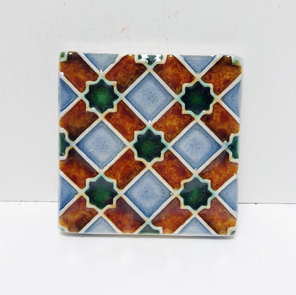 Hand-Painted Portuguese Tile Mural, Authentic Azulejo (Set of 4)