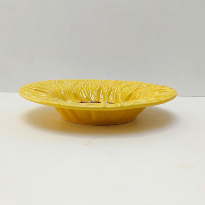 Portuguese Ceramic Sunflower Dinnerware Set, Hand-Painted Plates for 6