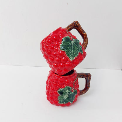 Hand-Painted Grape Ceramic Mug, Portuguese Pottery