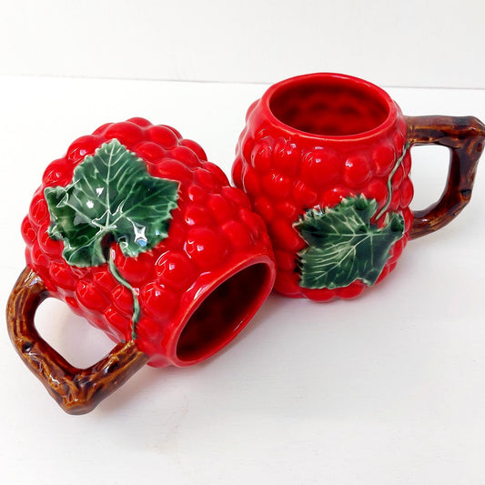 Hand-Painted Grape Ceramic Mug, Portuguese Pottery