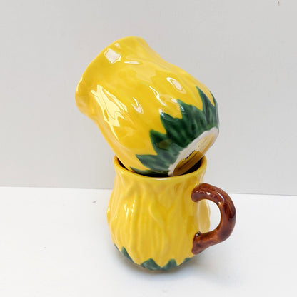 Hand-Painted Ceramic Mug, Sunflower Collection, Portuguese Pottery
