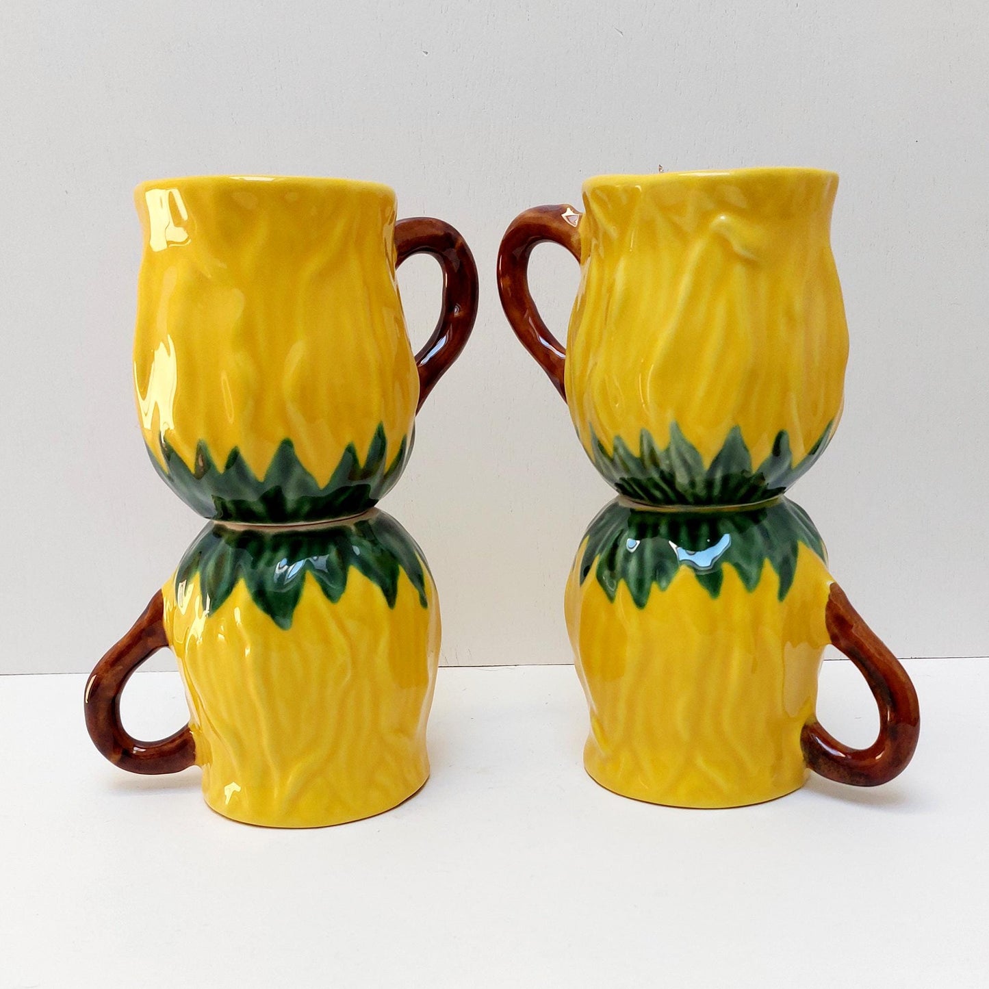Hand-Painted Ceramic Mug, Sunflower Collection, Portuguese Pottery
