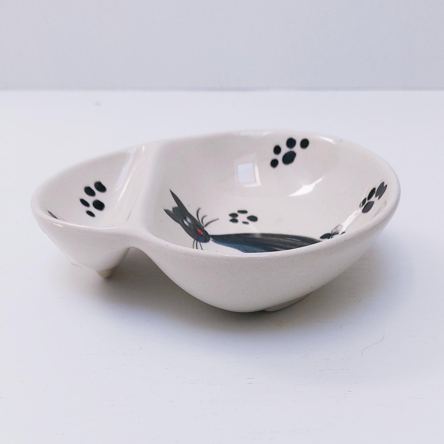 Portuguese Ceramic Olive Dish, Cat Design Appetizer Plate