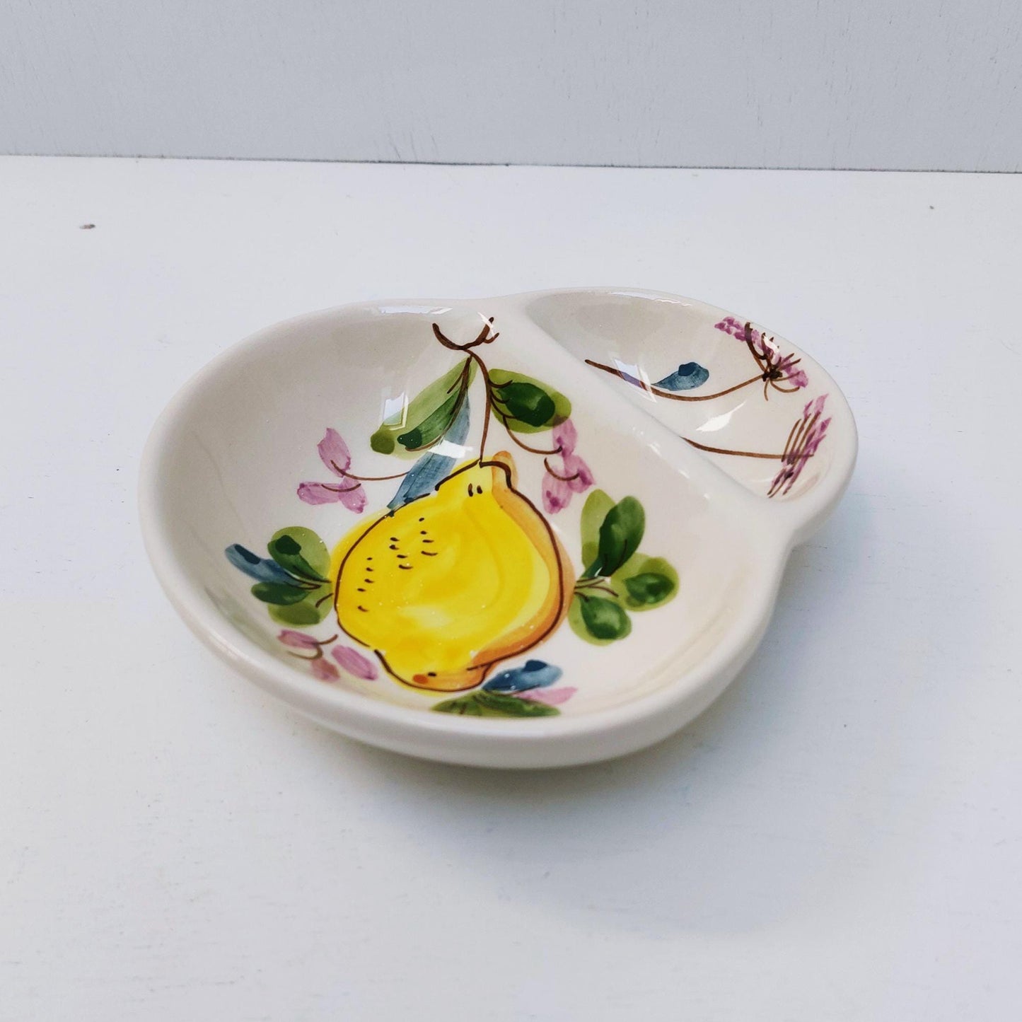 Hand-Painted Ceramic Olive Dish, Portuguese Appetizer Plate