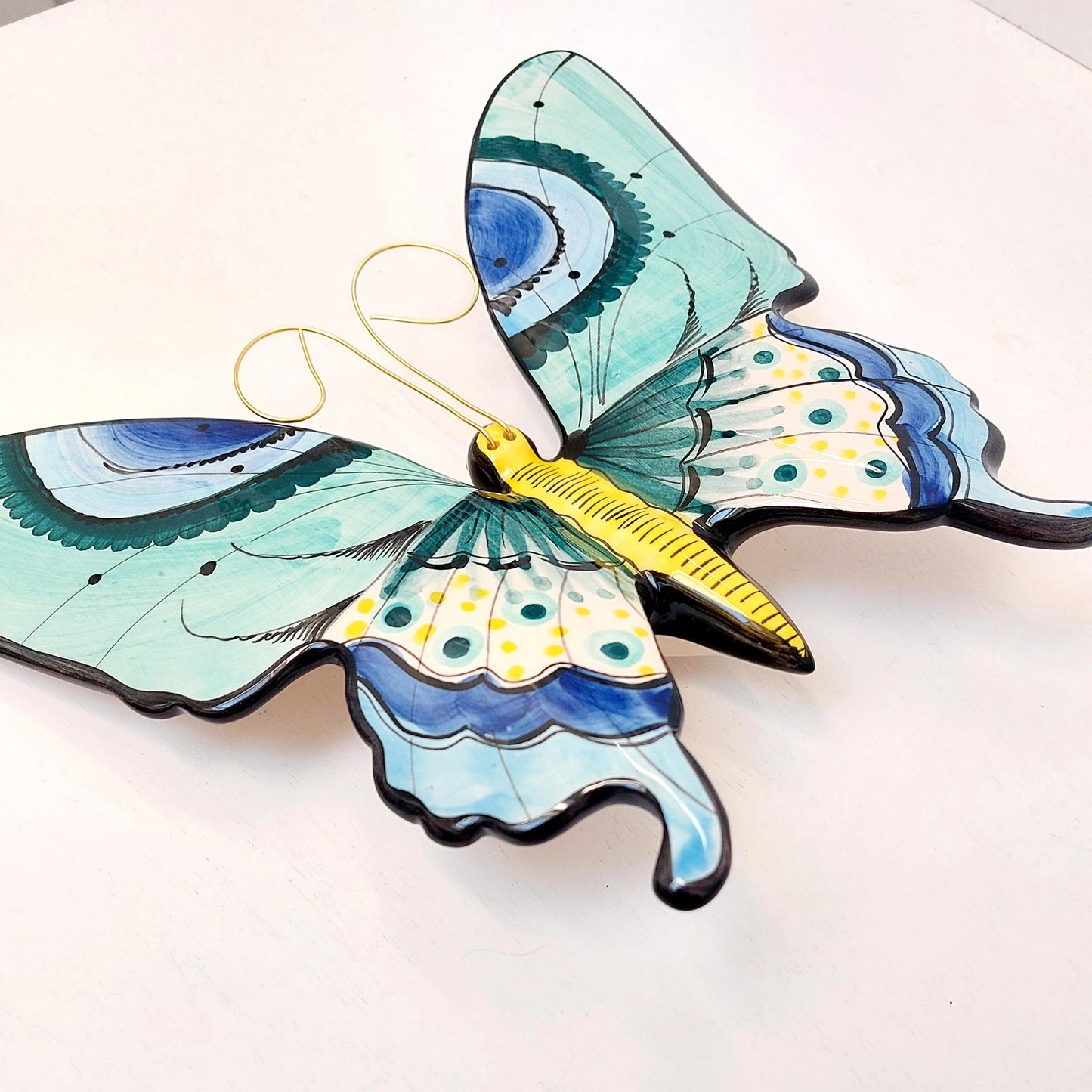 XL Ceramic Butterfly / Decorative Butterfly / Hand painted ceramic butterfly/ Butterfly wall decoration