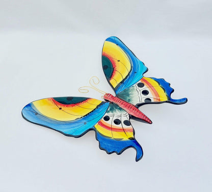 Hand-Painted Ceramic Butterfly Wall Decor, XL Portuguese Art