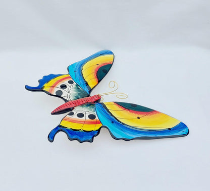 Hand-Painted Ceramic Butterfly Wall Decor, XL Portuguese Art