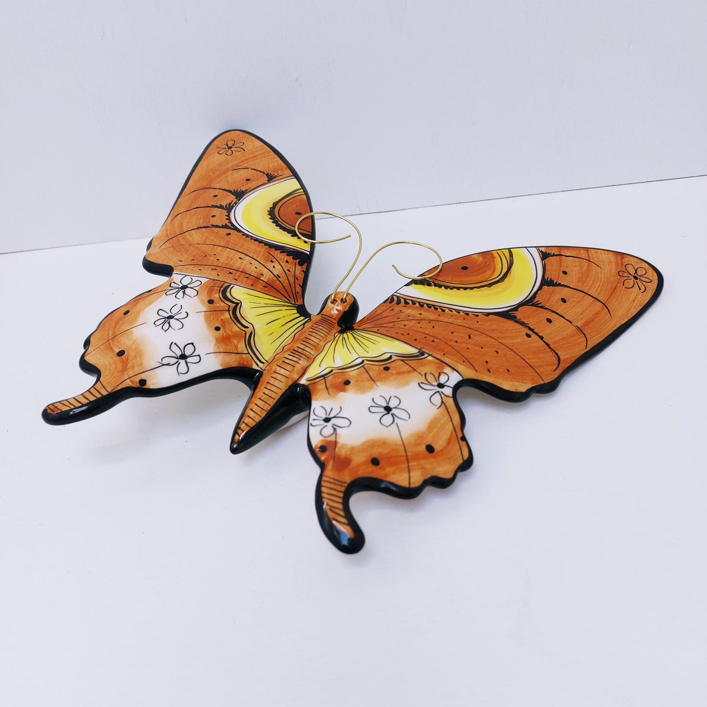 Hand-Painted Ceramic Butterfly Wall Decor - Portuguese Art