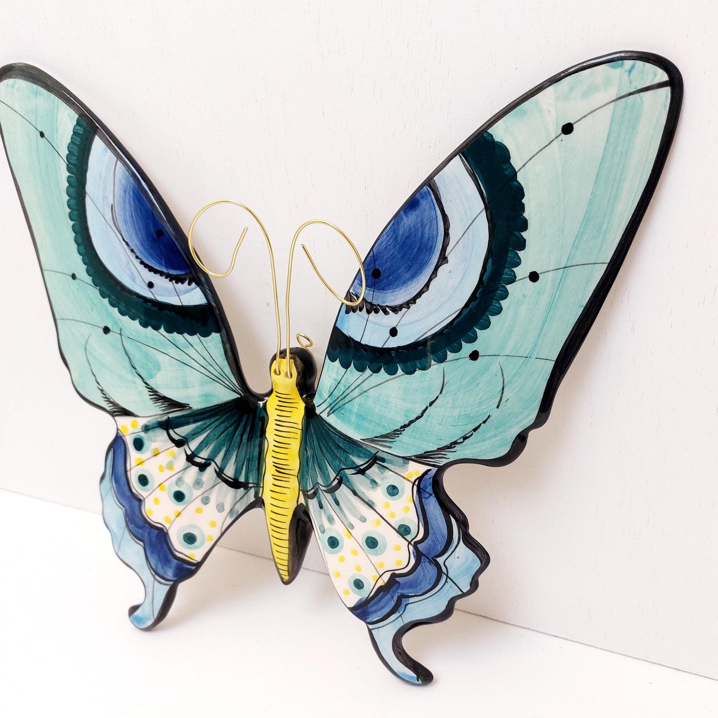 XL Ceramic Butterfly / Decorative Butterfly / Hand painted ceramic butterfly/ Butterfly wall decoration