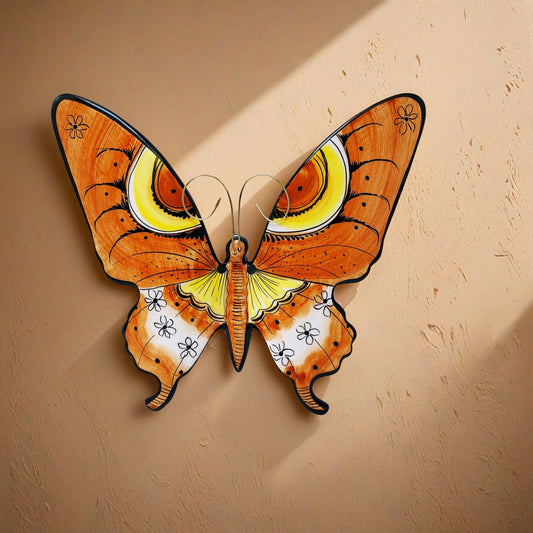 Hand-Painted Ceramic Butterfly Wall Decor - Portuguese Art