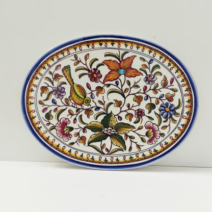 Hand-Painted Portuguese Ceramic Tile, Decorative Trivet