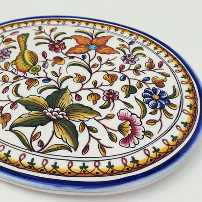 Hand-Painted Portuguese Ceramic Tile, Decorative Trivet