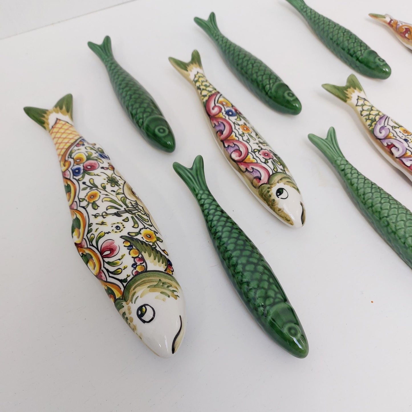 Hand-Painted Ceramic Sardines Wall Art, Portuguese Decor, Set of 4