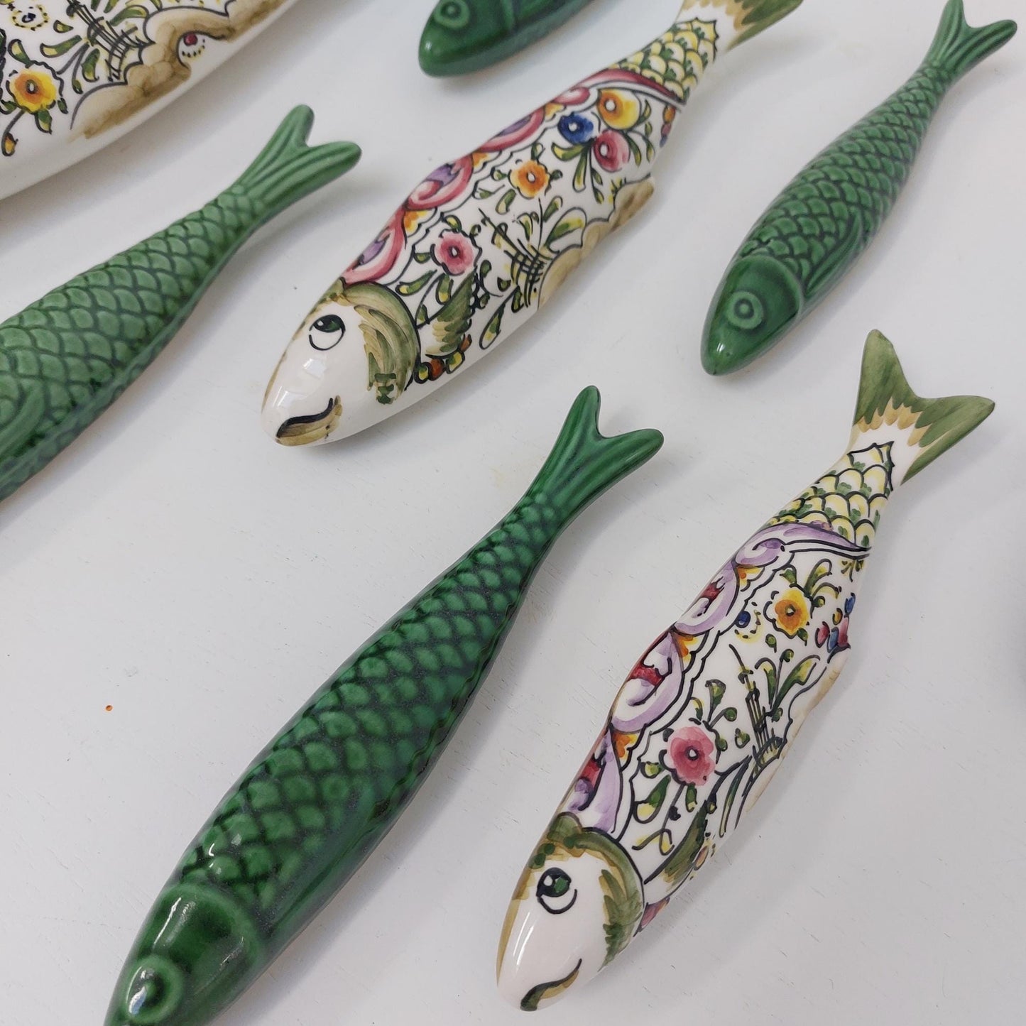 Hand-Painted Ceramic Sardines Wall Art, Portuguese Decor, Set of 4