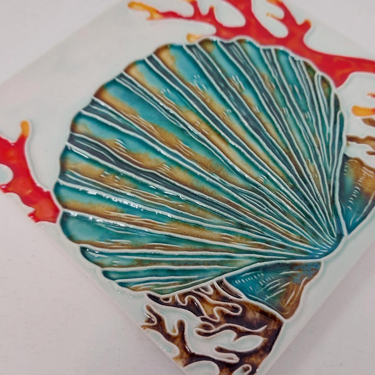 Hand-Painted Portuguese Ceramic Tile, Ocean Wall Art