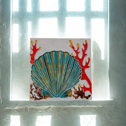 Hand-Painted Portuguese Ceramic Tile, Ocean Wall Art