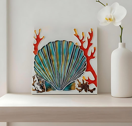 Hand-Painted Portuguese Ceramic Tile, Ocean Wall Art