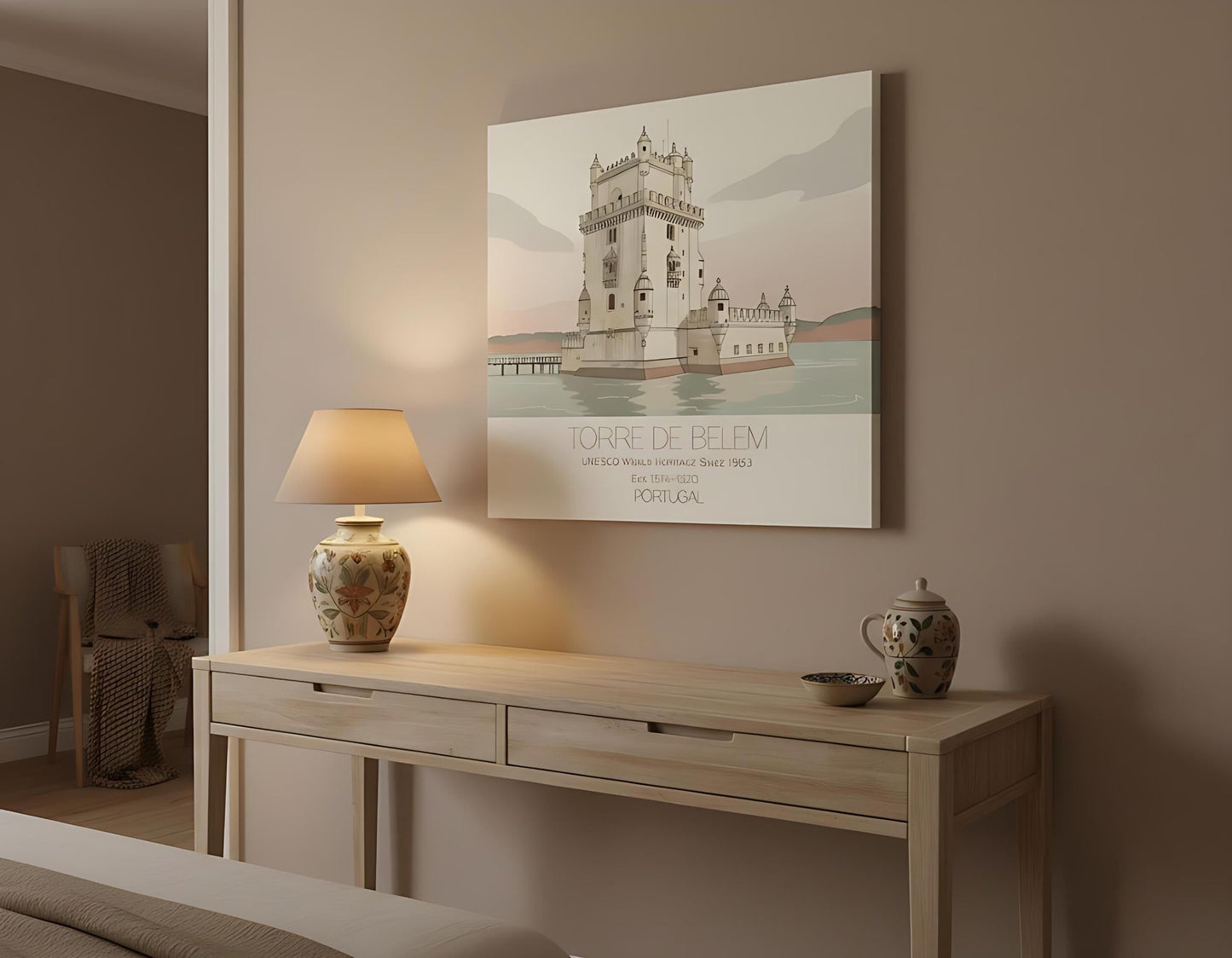 Belem Tower Portugal Art Print, UNESCO World Heritage Canvas