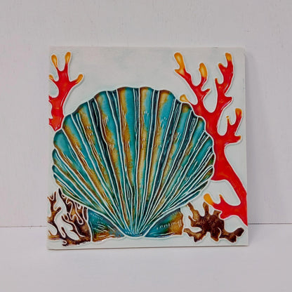 Hand-Painted Portuguese Ceramic Tile, Ocean Wall Art