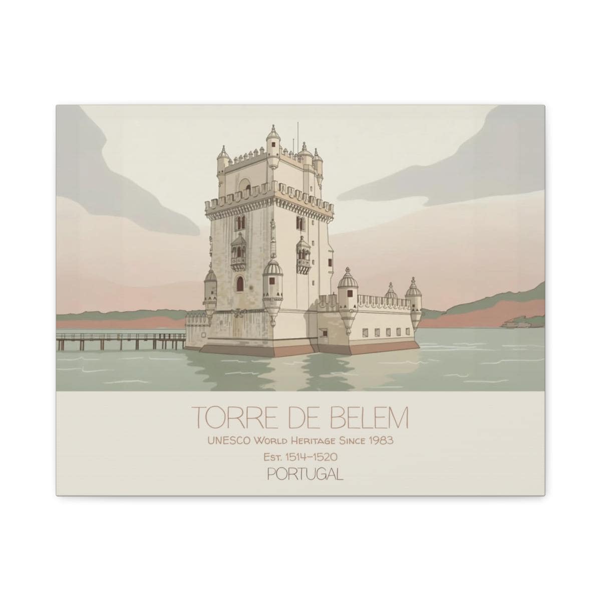 Belem Tower Portugal Art Print, UNESCO World Heritage Canvas